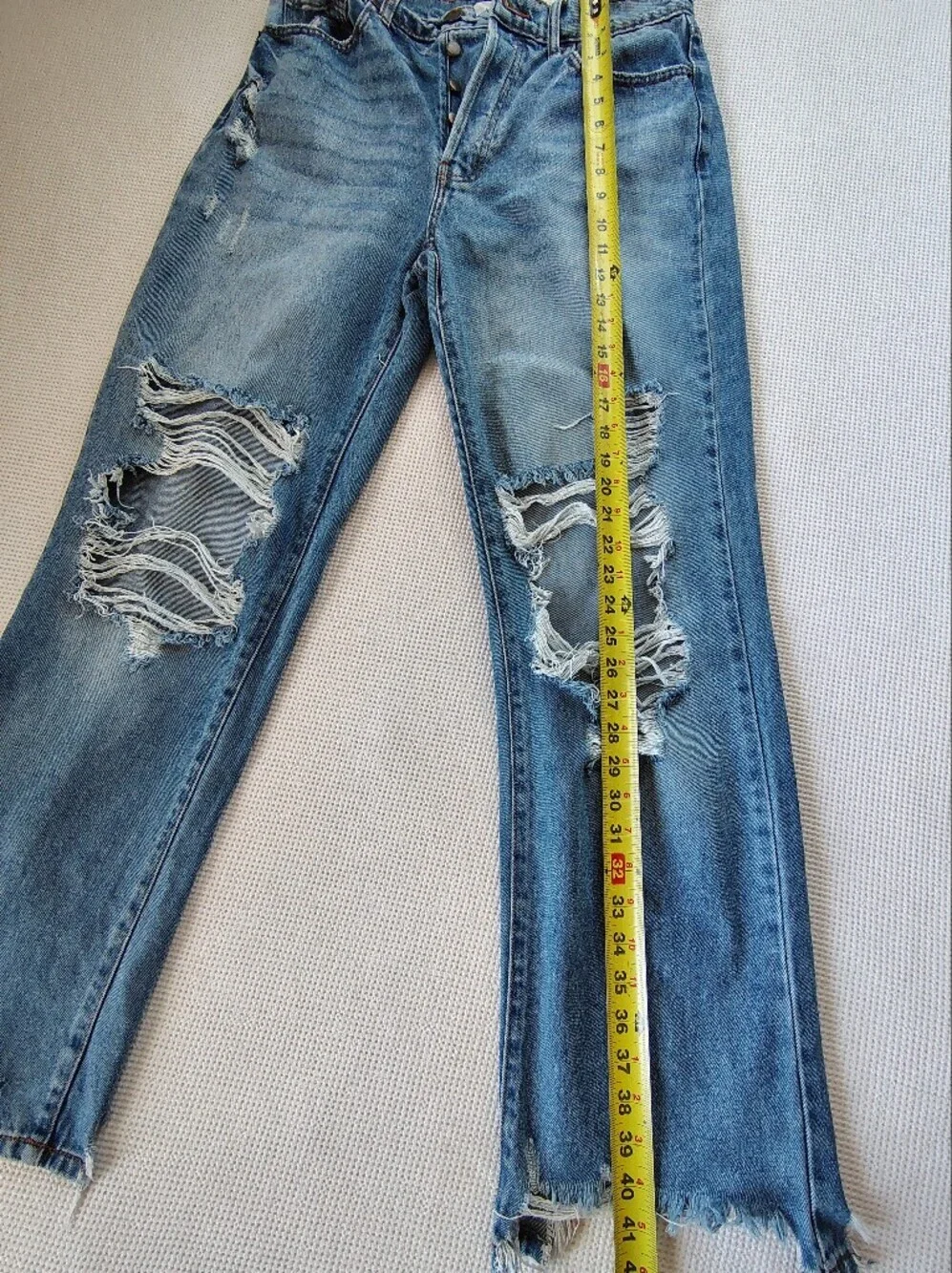Cello Blue Distressed Wide-Leg Women's Jeans Size 11